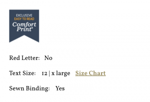 Bible technical specs Catholic Bible technical specs